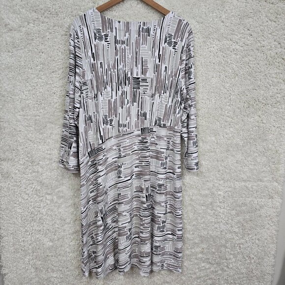 Habitat Gray Pullover Dress XL Artsy Above Knee Stretch‎ 3/4 Sleeve - Picture 9 of 13